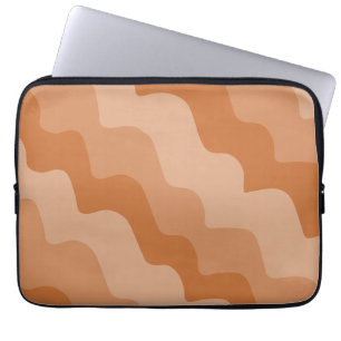 Funda Para Portátil Gradiente de ondas oceánicas onduladas marrones