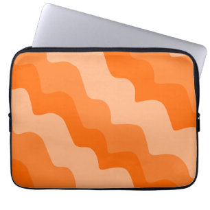 Funda Para Portátil gradiente de ondas oceánicas onduladas naranja