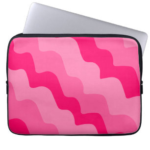 Funda Para Portátil Gradiente de ondas oceánicas onduladas rosadas