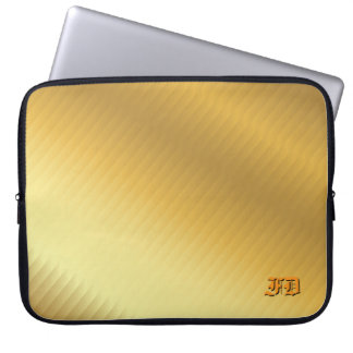 Funda Para Portátil Gradiente de Oro de Lujo Monograma Personalizado