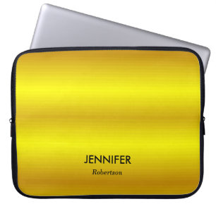 Funda Para Portátil Gradiente de oro de nombre personalizado