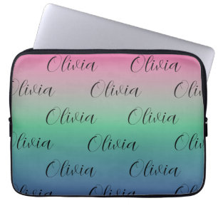Funda Para Portátil Gradiente de rosa, verde y azul