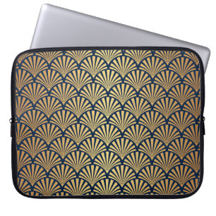 Funda Para Portátil Gradiente dorado: Art Deco sin foco