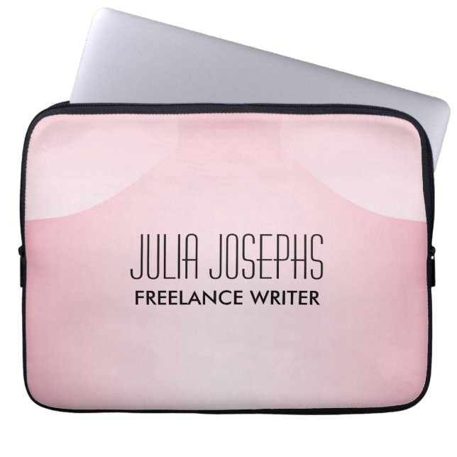 Funda Para Portátil Gradiente geométrico rosa simple (Frente)