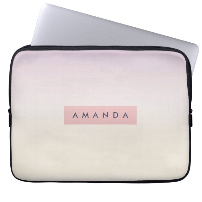 Funda Para Portátil Gradiente Lavanda Suave Pastel Personalizado (Frente)