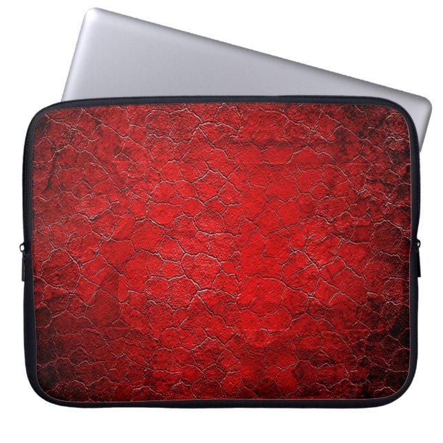 Funda Para Portátil Gradiente negro de textura de grifo rojo (Frente)