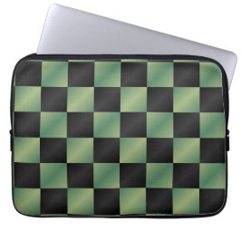 Funda Para Portátil Gradiente negro verde oliva moderno controlado
