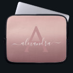 Funda Para Portátil Gradiente Ombre de mongrama rosado de oro rosado<br><div class="desc">Girly Pink Rose Gold Mongram Ombre Gradiente Elegante Monograma Computadora Portátil Funda. Este funda monogramado se puede personalizar para incluir su nombre inicial y su nombre de pila.</div>