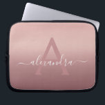 Funda Para Portátil Gradiente Ombre de mongrama rosado de oro rosado<br><div class="desc">Girly Pink Rose Gold Mongram Ombre Gradiente Elegante Monograma Computadora Portátil Funda. Este funda monogramado se puede personalizar para incluir su nombre inicial y su nombre de pila.</div>