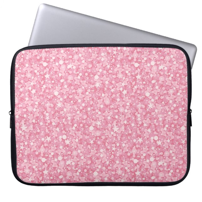 Funda Para Portátil Gradiente plateado Purpurina rosado (Frente)