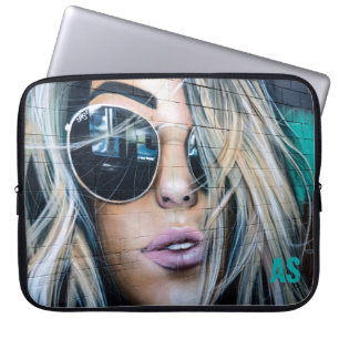 Funda Para Portátil Graffiti Chica rubio con gafas de sol redondas Mon