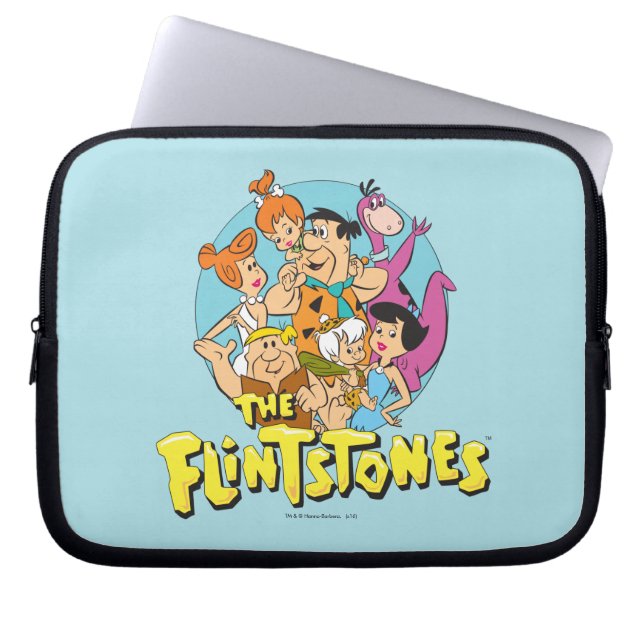 Funda Para Portátil Gráfico de la familia Flintstones and Rubbles (Frente)