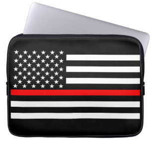 Funda Para Portátil Gráfico de la línea roja delgada de la bandera de