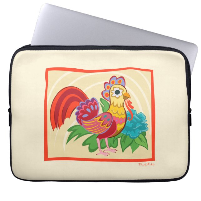 Funda Para Portátil Gráfico de pollo Frida Kahlo (Frente)