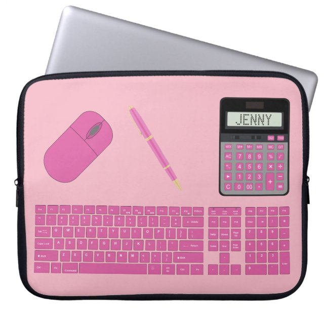 Funda Para Portátil Gráfico de teclado, ratón, calculador y lápiz (Frente)