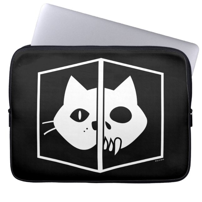Funda Para Portátil Gráfico del gato de Schrödinger (Frente)
