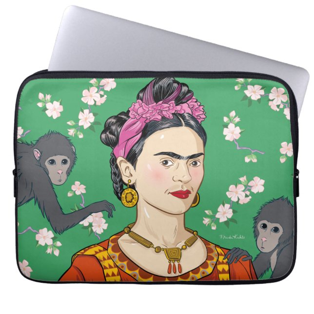 Funda Para Portátil Gráfico del mono Frida Kahlo (Frente)
