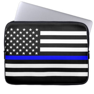 Funda Para Portátil Gráfico fino de Blue Line de la bandera de los