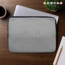 Funda Para Portátil grafito metálico plata pizarra carbón