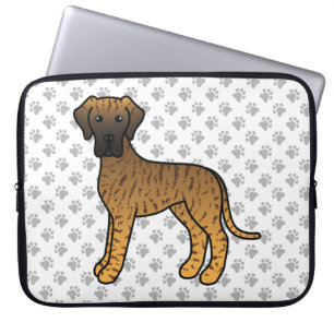 Funda Para Portátil Gran Danés atigrado perro de dibujos animados lind
