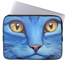 Funda Para Portátil Gran gato azul