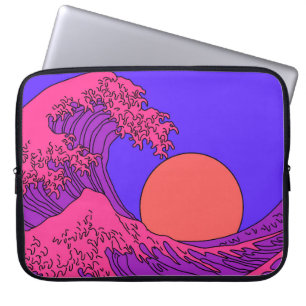 Funda Para Portátil Gran ola en estilo de arte pop de vaporwave. Ver d