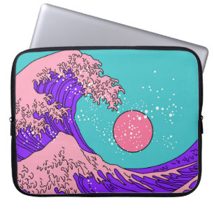 Funda Para Portátil Gran ola en estilo de arte pop de vaporwave. Ver e