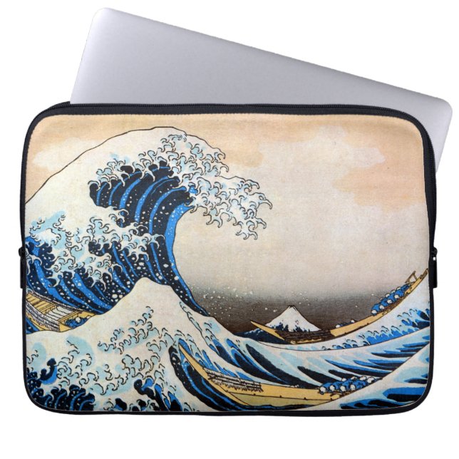 Funda Para Portátil Gran ola, Hokusai, Ukiyo-e (Frente)