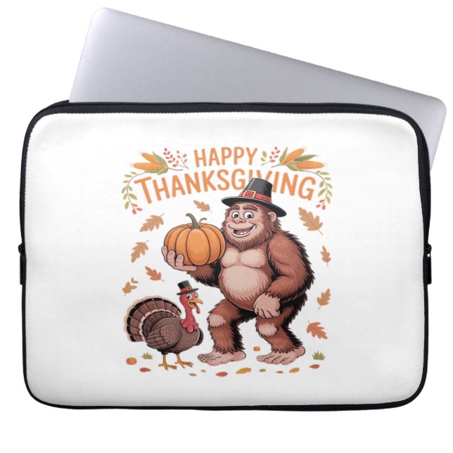 Funda Para Portátil Gran pie de Turquía Calabaza Día de Acción de Grac (Frente)