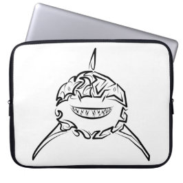 Funda Para Portátil Gran tiburón blanco y negro tribal