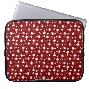 Funda Para Portátil Granate de la bandera de la luna del Palmetto de