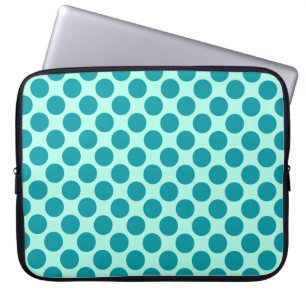 Funda Para Portátil Grandes puntos retro - aqua y turquesa