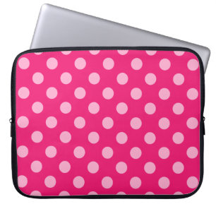 Funda Para Portátil Grandes puntos retro - rosa sobre fondo rosado cal