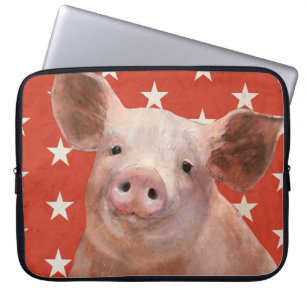 Funda Para Portátil Granja patriótica - Cerdo