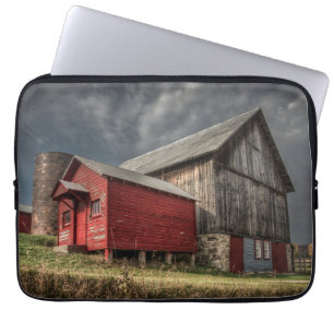Funda Para Portátil Granjas Granero de madera roja en Michigan