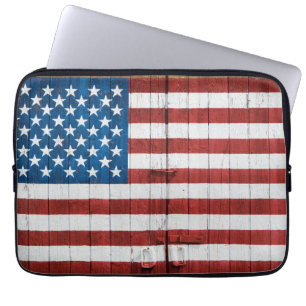 Funda Para Portátil Granjas Mural de un granero de bandera estadouni