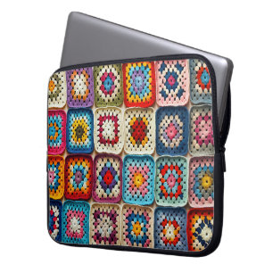 Funda Para Portátil Granny Square Crocheted Quilt