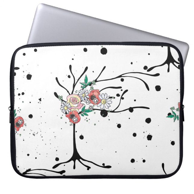 Funda Para Portátil Grasa gráfica de patrón ininterrumpida dibujada a  (Frente)