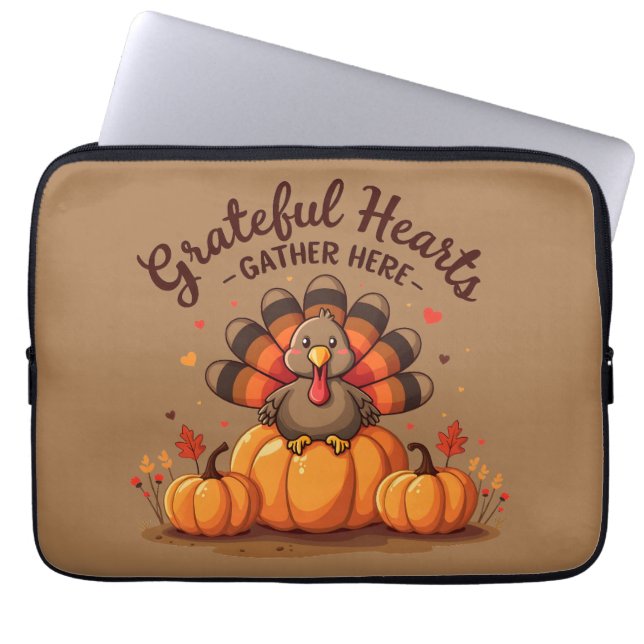 Funda Para Portátil Grateful Hearts Thanksgiving Turkey (Frente)