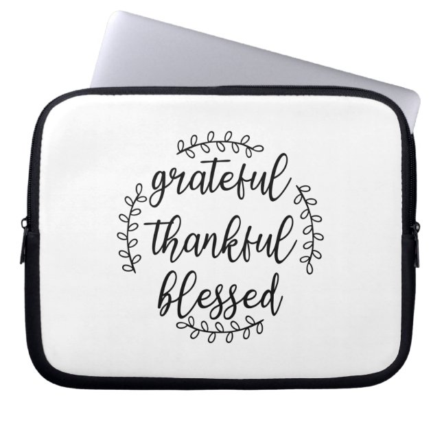Funda Para Portátil Grateful Thankful Blessed (Frente)