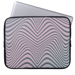 Funda Para Portátil Grave fondo psicodélico. Patrulla de rayas cebra