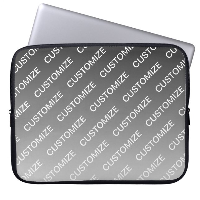 Funda Para Portátil Gray (changeable color) Ombre & Text Pattern (Frente)