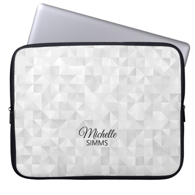 Funda Para Portátil Gray-White Geometric Pattern and Customization (Frente)