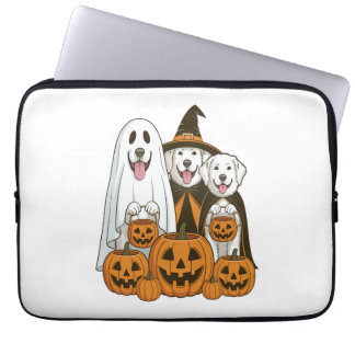 Funda Para Portátil Great Pyrenees Dog Ghost Witch Halloween Matching 