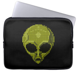 Funda Para Portátil Green Alien Head Geek Laptop Sleeve
