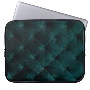 Funda Para Portátil Green de terciopelo: Elegancia textil malaquita