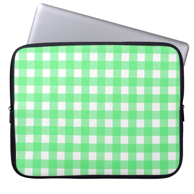 Funda Para Portátil Green gingham (Frente)