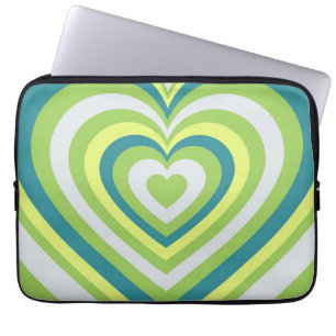 Funda Para Portátil Green Heart Whimsical Valentine Day Gift