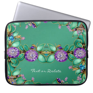 Funda Para Portátil Green Lews Purple Gemstones Portátil Sleeve