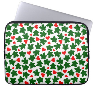 Funda Para Portátil Green Meeple with Red Heart